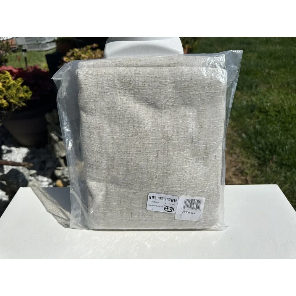 1 Pc Lichtenberg Crushed Texture Sheer‎ Anti-Dust Curtain Panel - Cream 84